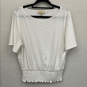 Michael Kors White Eyelet Women's Top